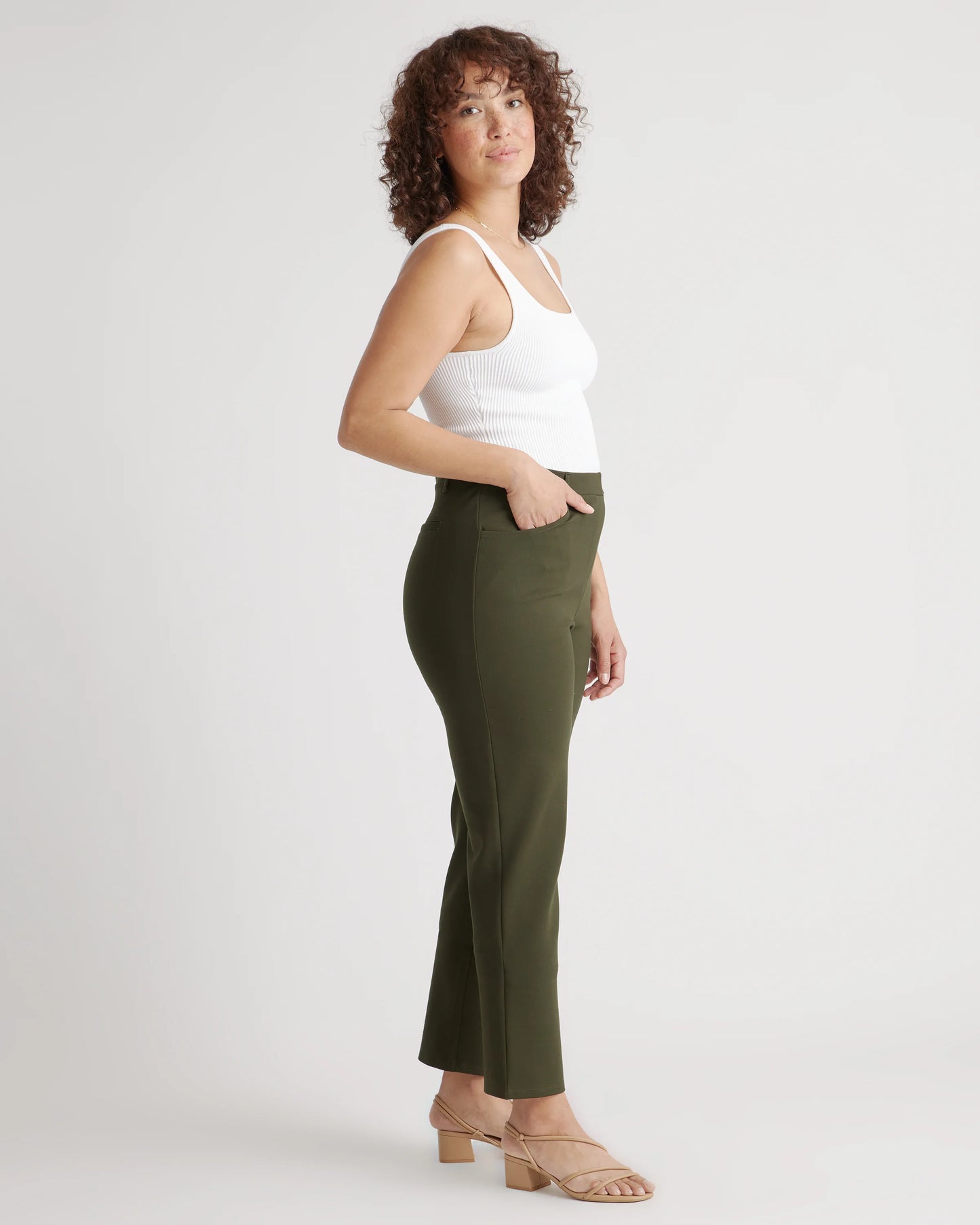 Ultra-Stretch Ponte Straight Leg 4-Pocket Pants - XS / Black