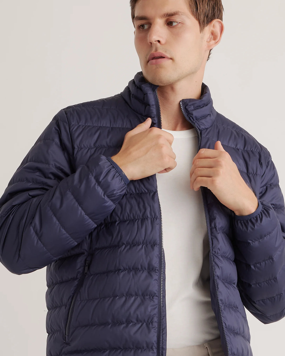 Lightweight Down Packable Puffer Jacket - XS / Overcast Grey