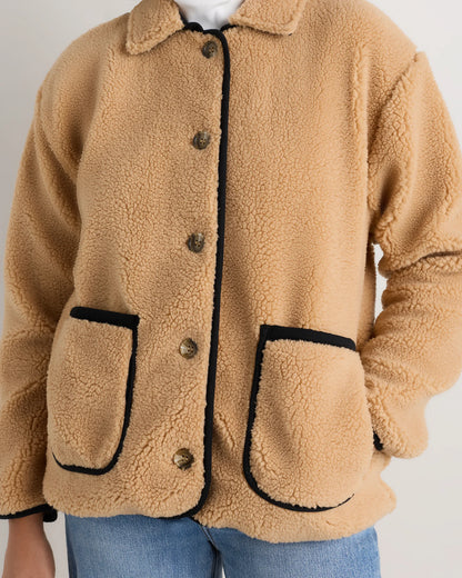Sherpa Barn Jacket - XS / Camel/Black