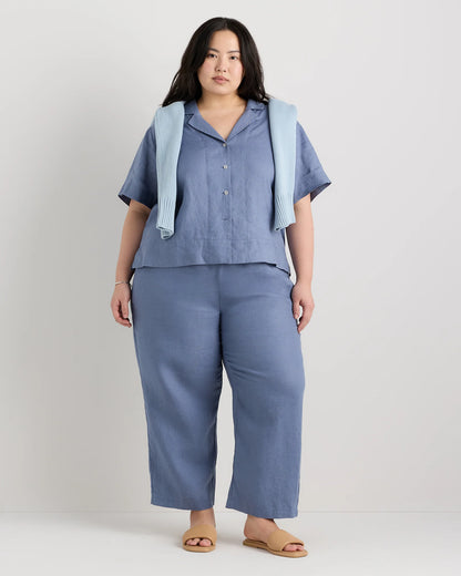 100% European Linen Pants - 1X / Bayberry Olive