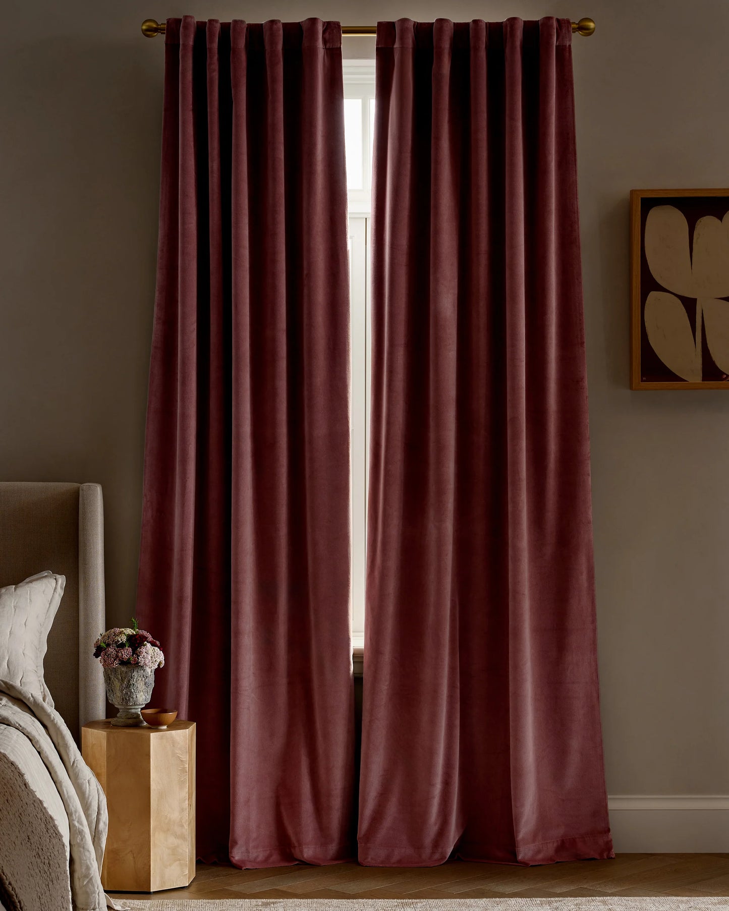 Cotton Velvet True Blackout Curtain - 48x84 / Ivory