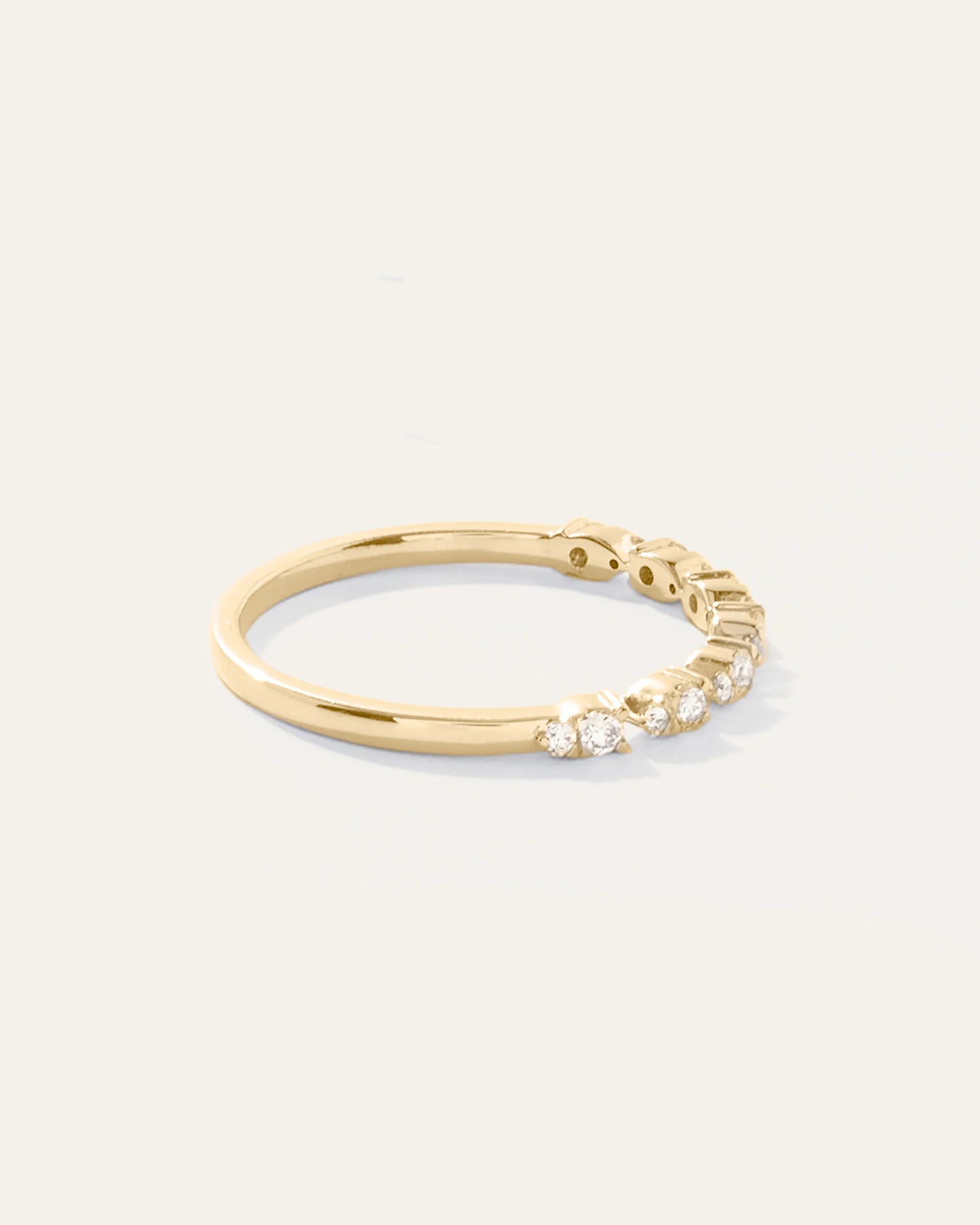 14K Gold Pear Diamond Half Eternity Band - 4 / Yellow Gold