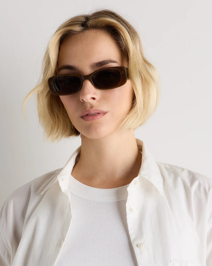 Palma Polarized Acetate Sunglasses - One Size / Black with Green lens