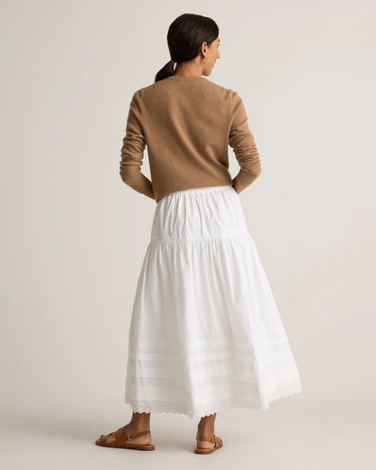100% Organic Cotton Poplin Pintuck Maxi Skirt - XS / Black