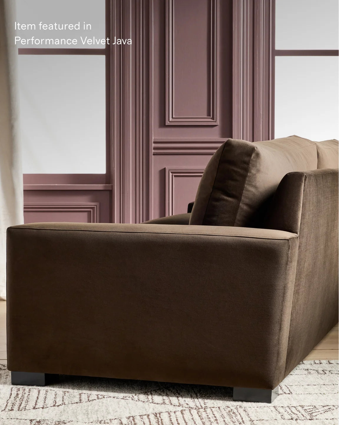 Stillman L Sectional in Performance Velvet - 116x116 / Java