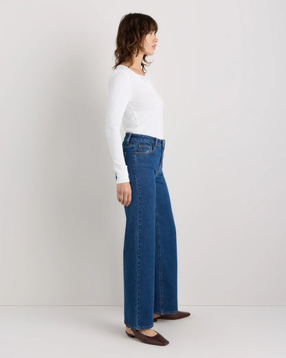Bella Stretch Relaxed Straight Jeans - 24 / Obsidian Blue