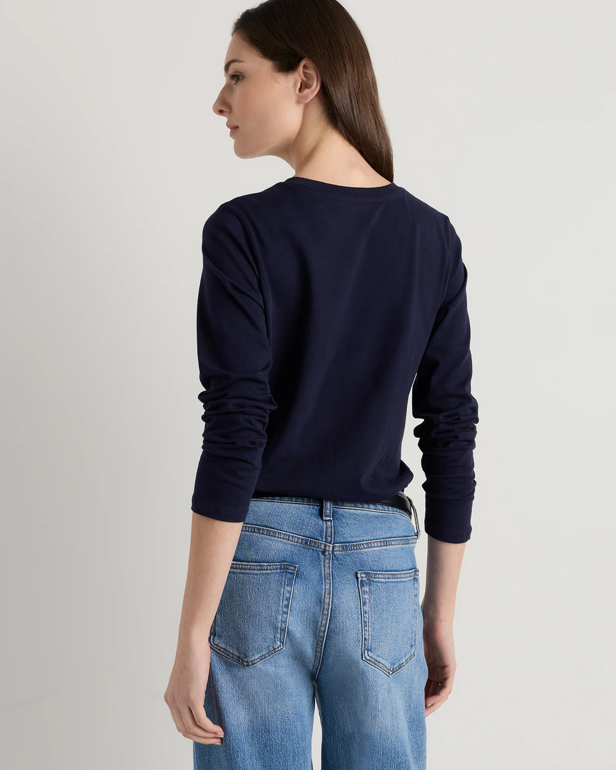 100% Organic Cotton Long Sleeve Swing Tee - XS / Classic White