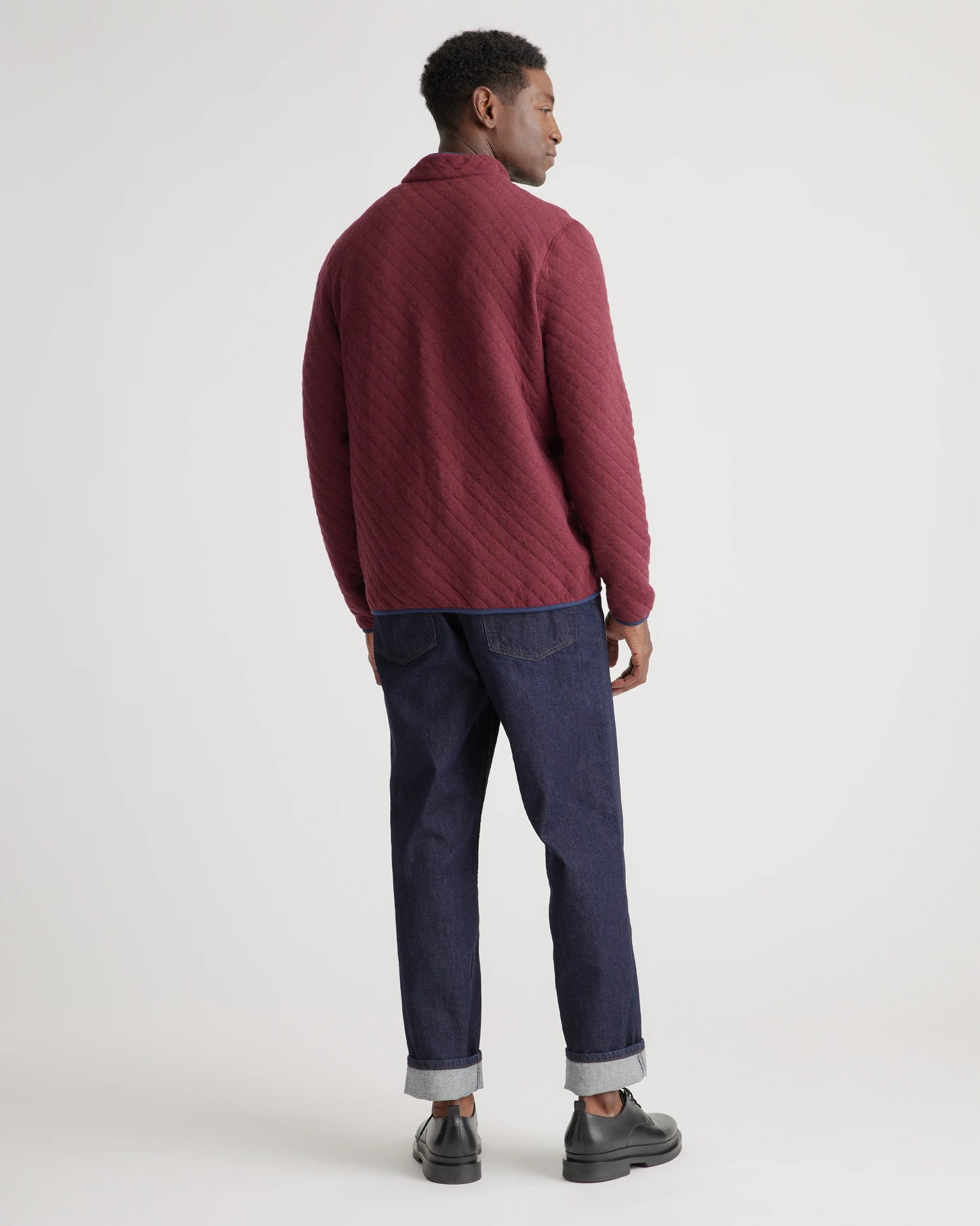 Reversible Quilted Pullover - S / Burgundy/Ivory