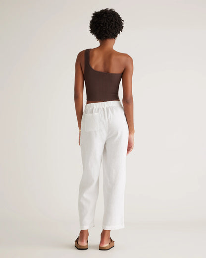 100% European Linen Pants - XS / White