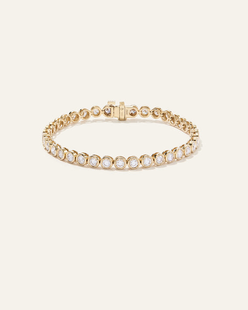 14K Gold Lab Grown Diamond Bezel Set Tennis Bracelet - 4ctw - 6.5" / Yellow Gold
