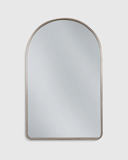 Arched Metal Framed Wall Mirror - One Size / Silver Metal Frame