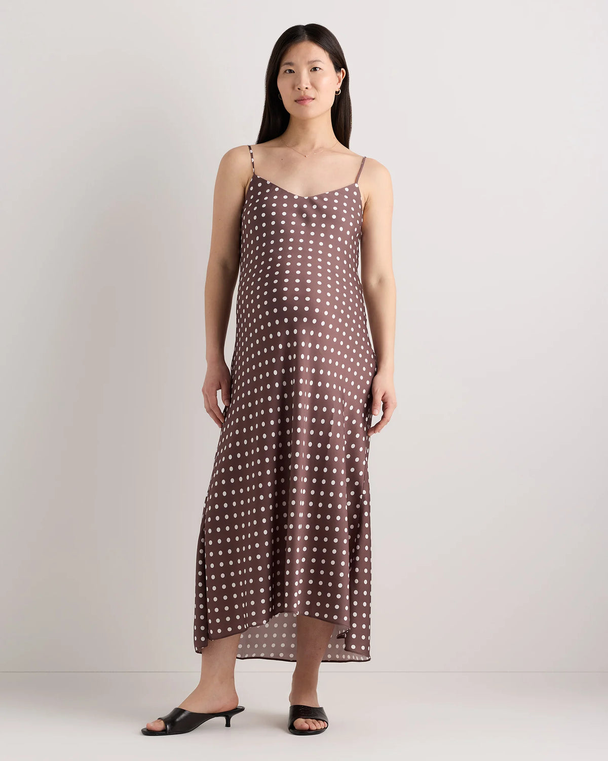Washable Stretch Silk Maternity Slip Dress - XS / Moonstone Blue Heirloom Floral