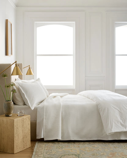 Organic Cotton Matelasse Coverlet Set - Twin / Sand