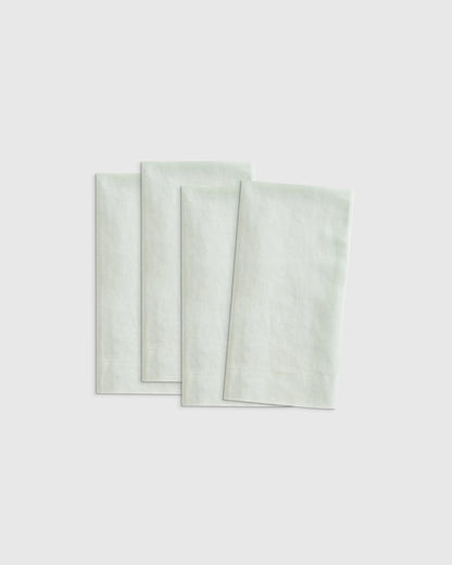 European Linen Wide-Hem Napkins (Set of 4) - One Size / Willowleaf Gingham