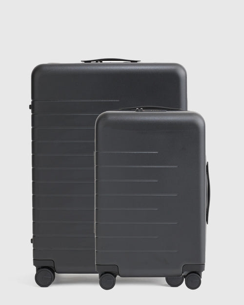 Expandable Carry-On & Medium Check-In Suitcase Set - One Size / Black