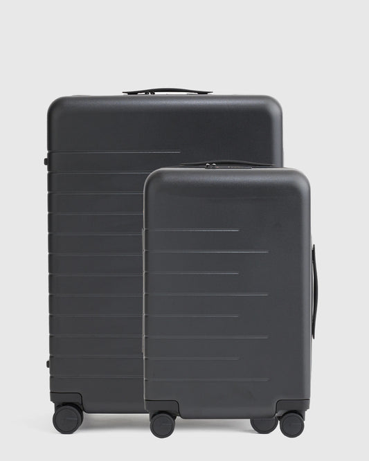 Expandable Carry-On & Medium Check-In Suitcase Set - One Size / Black