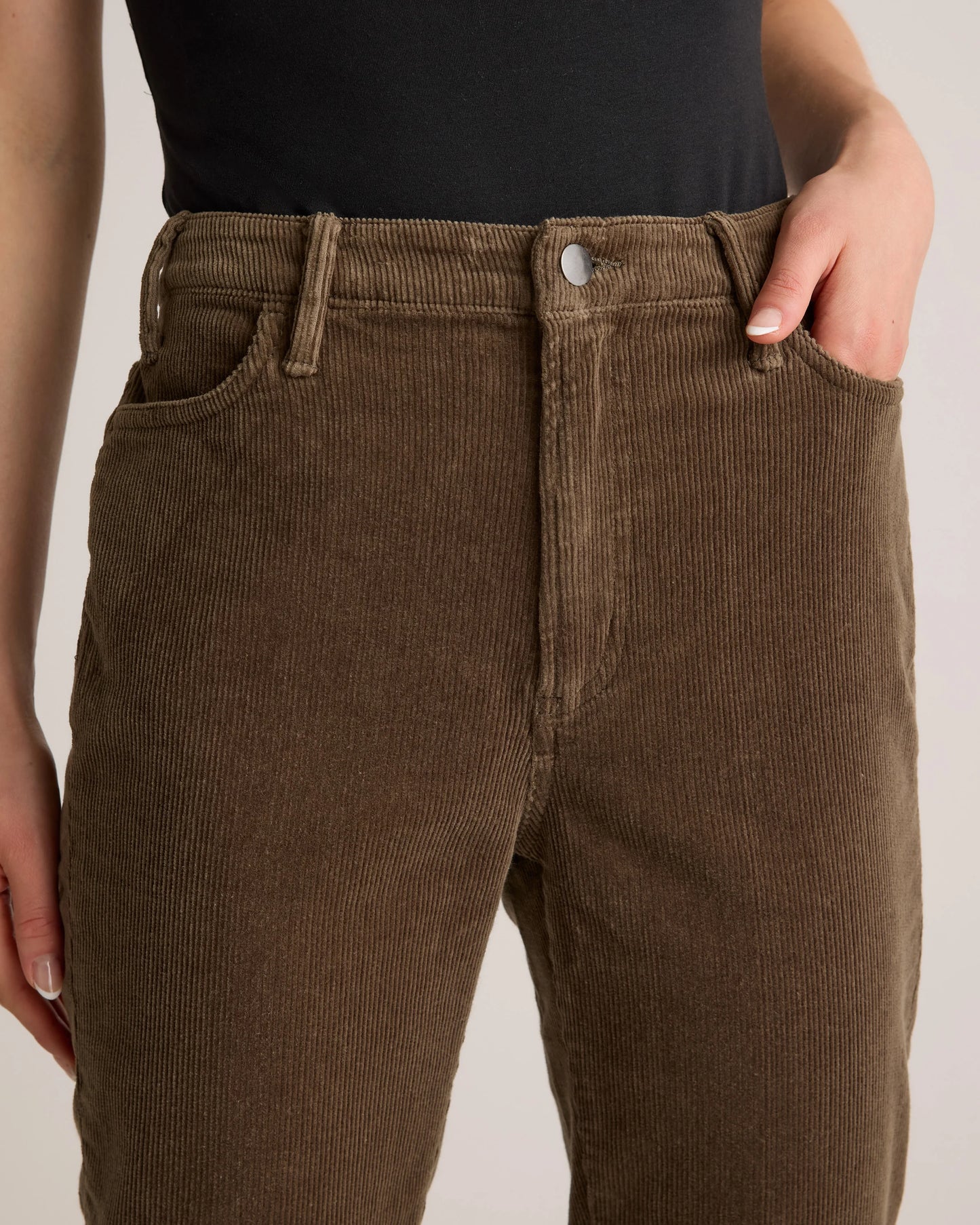 Organic Stretch Corduroy Kick Flare Pants - 0 / Warm Brown