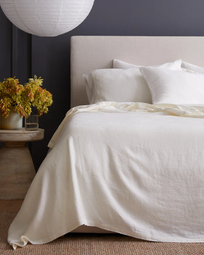 Vintage Wash European Linen Bed Cover - Full/Queen / Terracotta