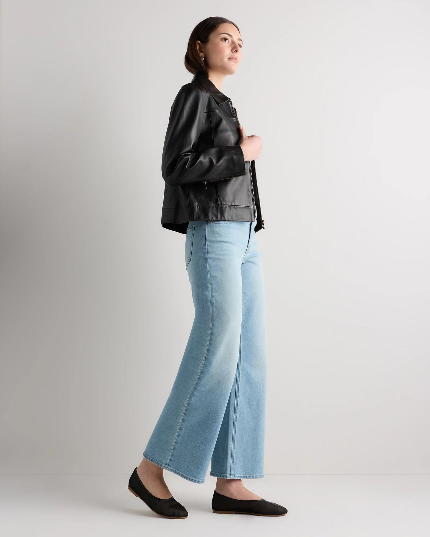 Luna Stretch Wide Leg Jeans - 24 / Frosted Blue