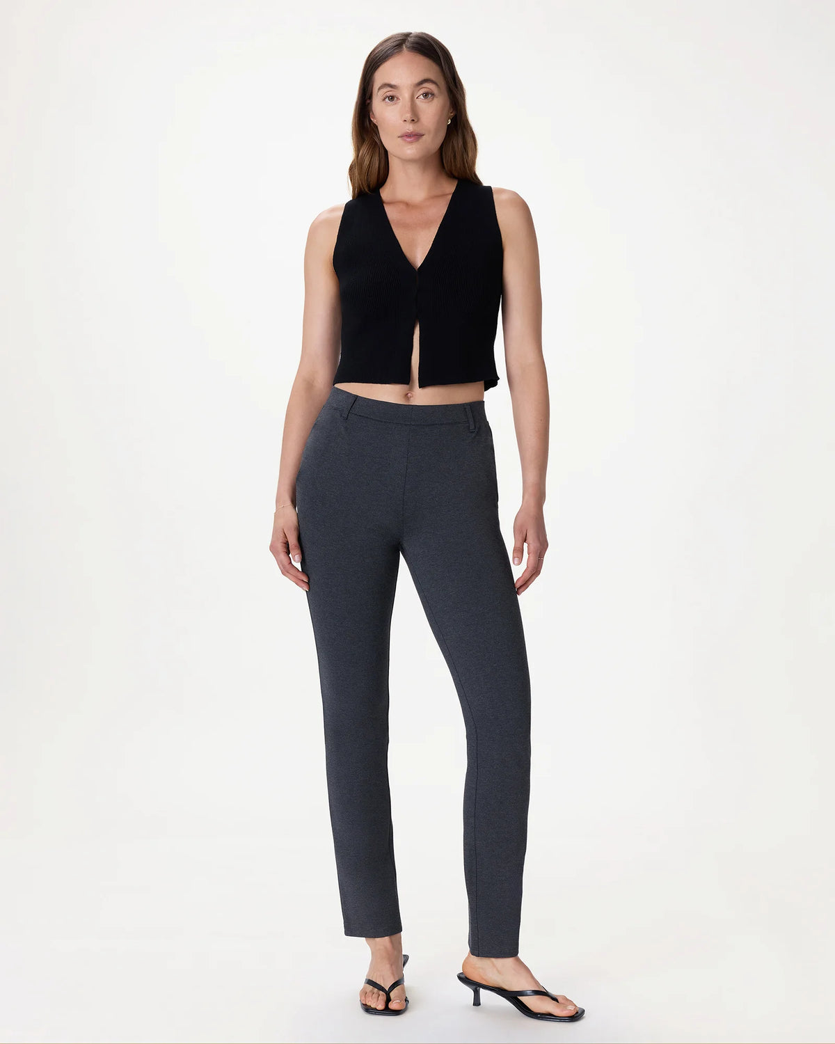 Ultra-Stretch Ponte Straight Leg Pants - XS / Morel Grey
