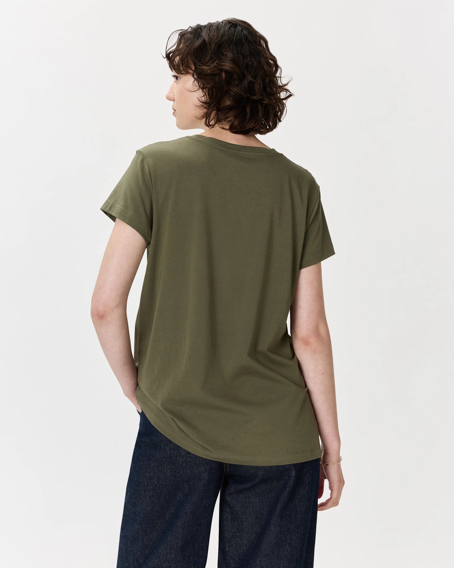 Cotton Modal Crew Neck Swing Tee - XS / White
