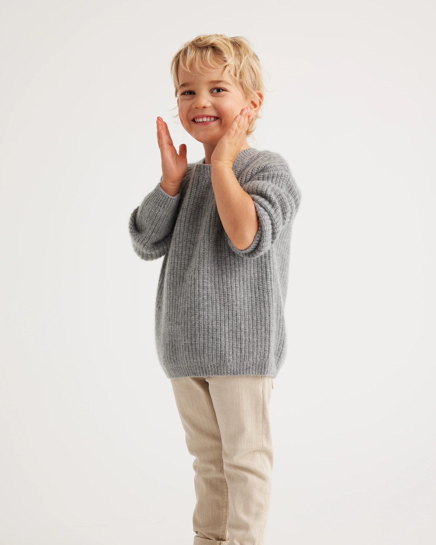 Washable Cashmere Fisherman Tunic Sweater - 2T / Ivory