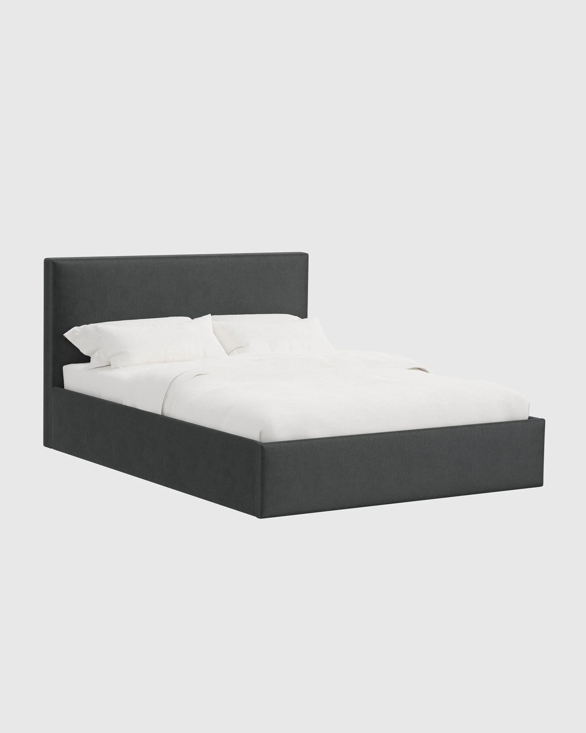 Square Bed in Performance Velvet - Full / Chocolate