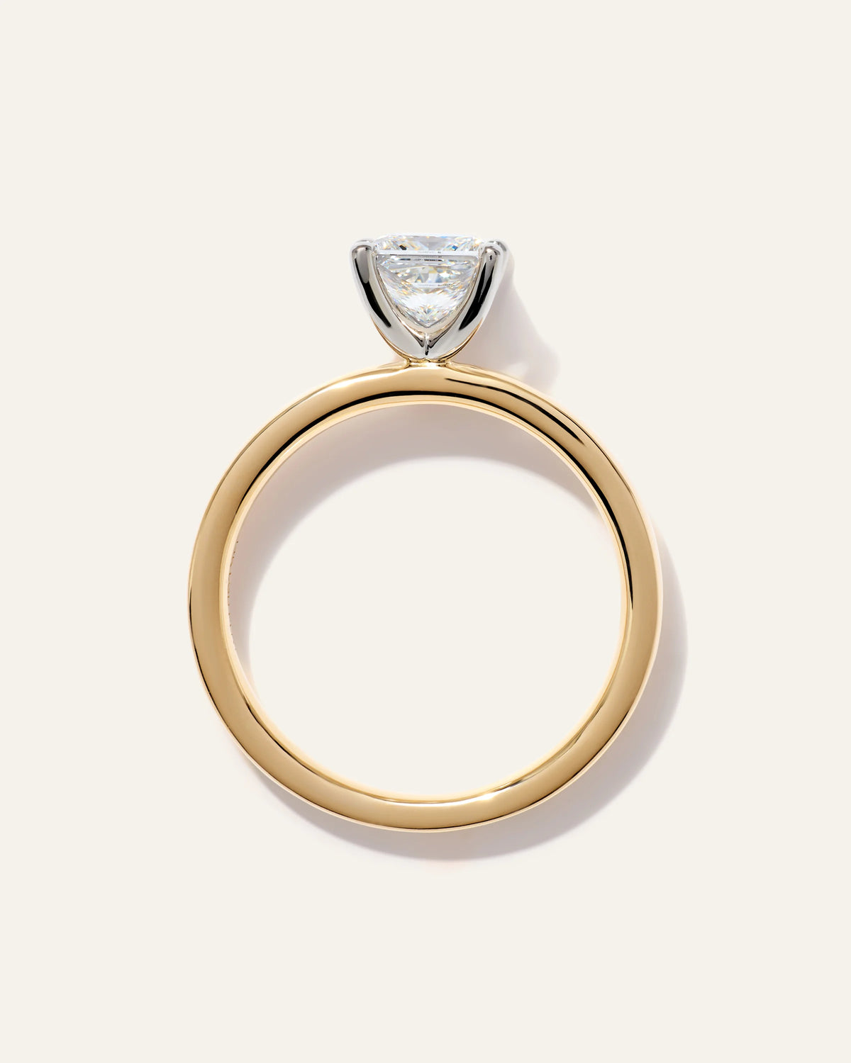 Lab Grown Diamond Princess Comfort Fit Engagement Ring - 1ct - 4 / Yellow Gold