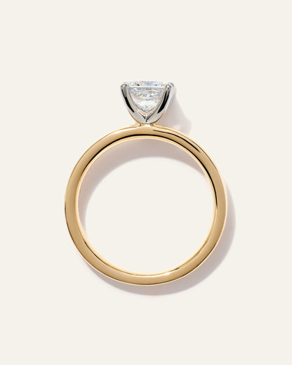 Lab Grown Diamond Princess Comfort Fit Engagement Ring - 1ct - 4 / Yellow Gold