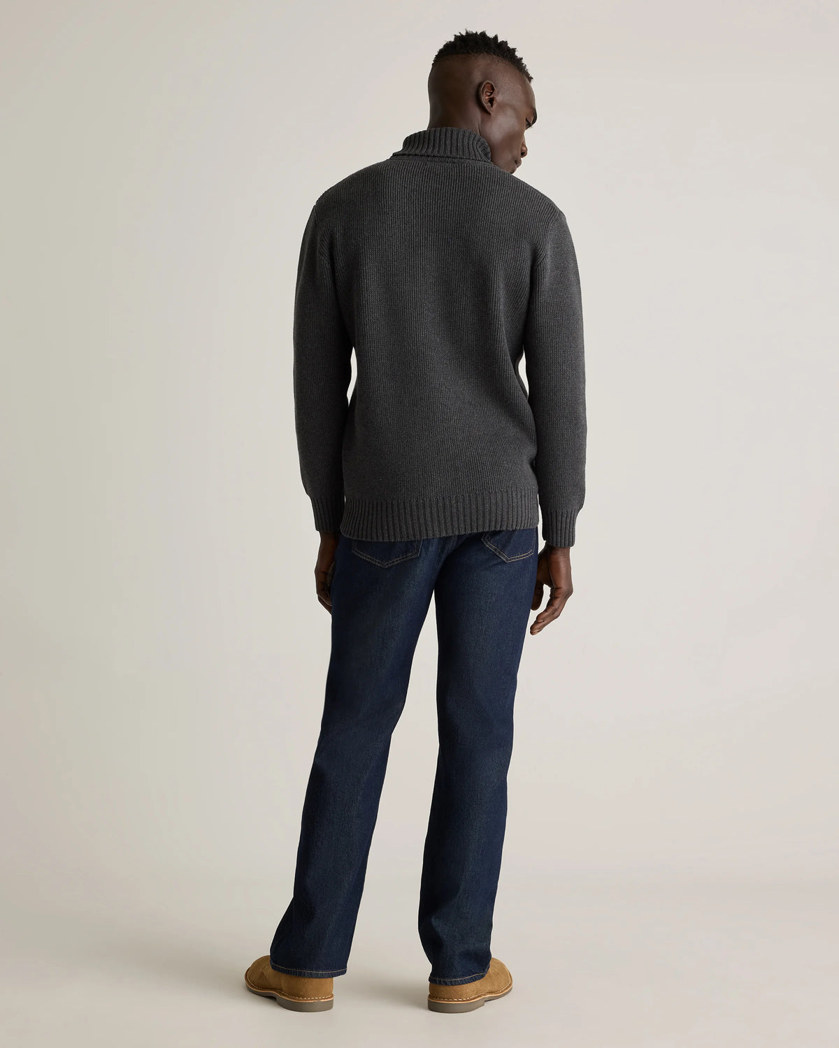 100% Organic Cotton Turtleneck Sweater - S / Charcoal