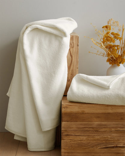 Turkish Ribbed Quick Dry Bath Sheet Bundle - One Size / Mineral