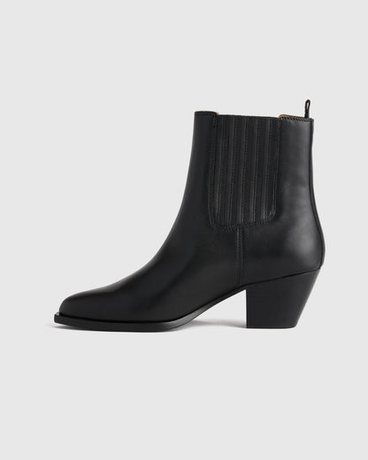 Italian Leather Western Chelsea Ankle Boot - 5 / Coffee Bean