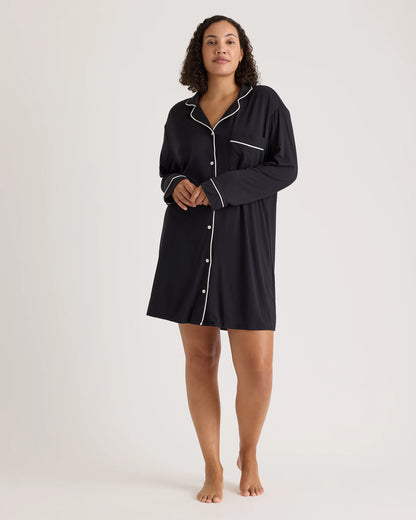 Bamboo Jersey Sleep Shirt - XS / Rhubarb
