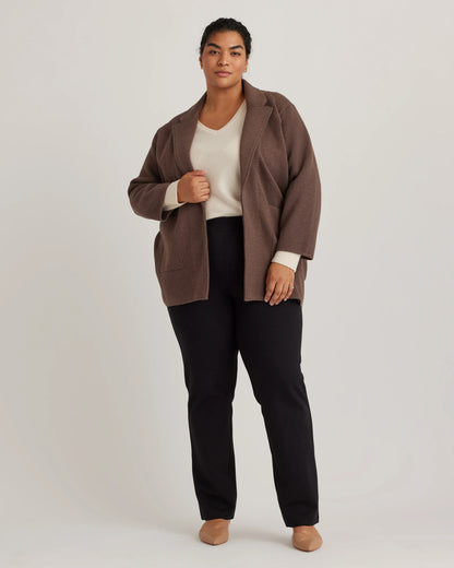 100% Organic Cotton Knit Blazer - 1X / Navy