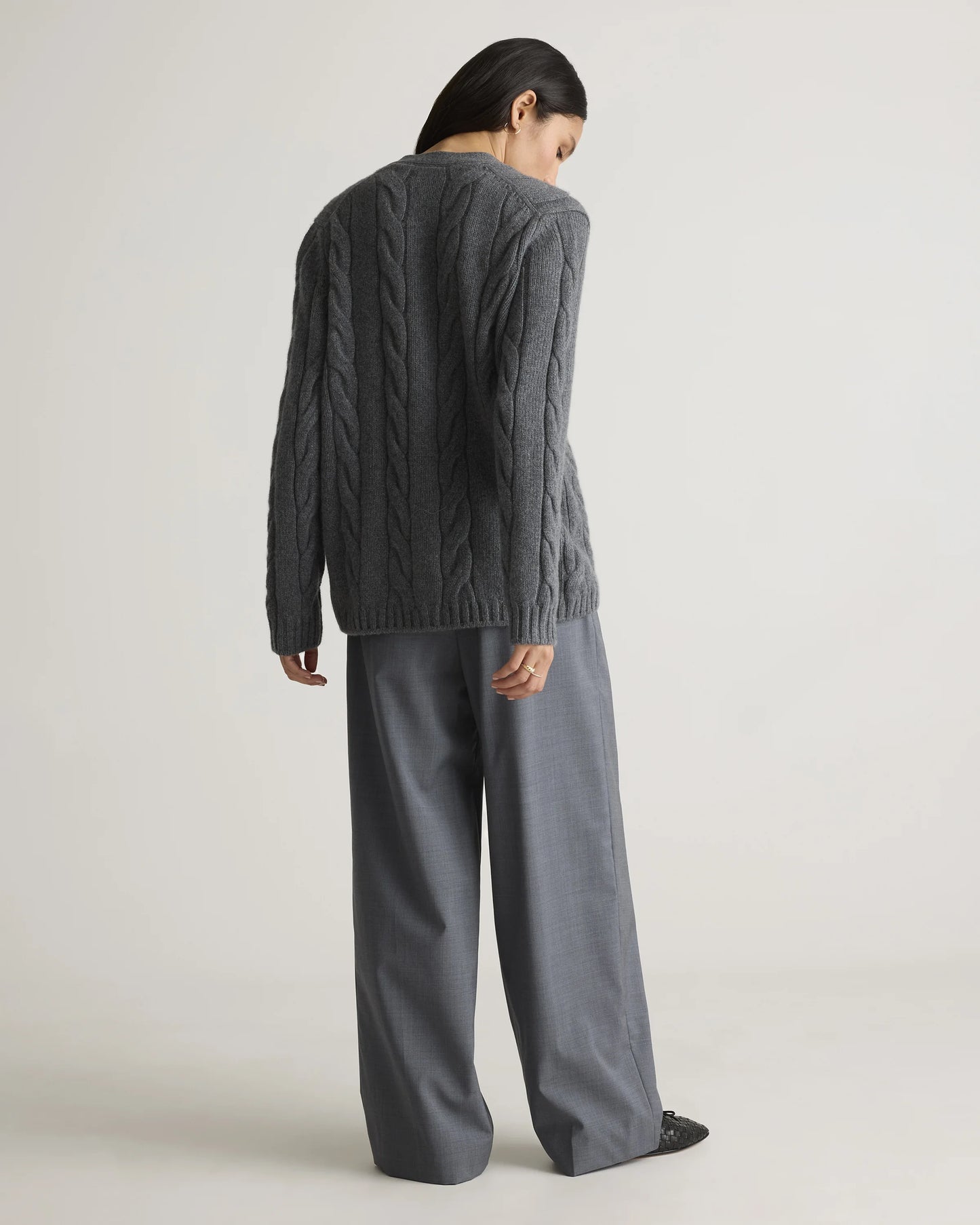 Luxe Baby Cashmere Cable Cardigan - XS / Pearled Ivory