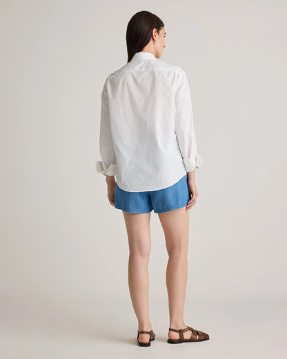 Pull-On Tencel Chambray Shorts - XS / Light Indigo