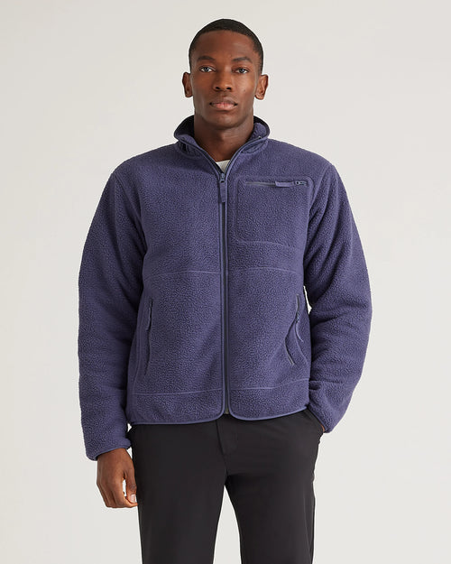 Sherpa Full Zip Jacket - S / Navy