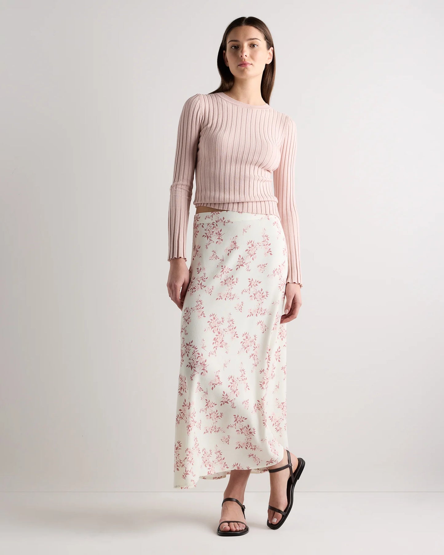 Lightweight Crepe Slip Skirt - XS / Moonstone Blue