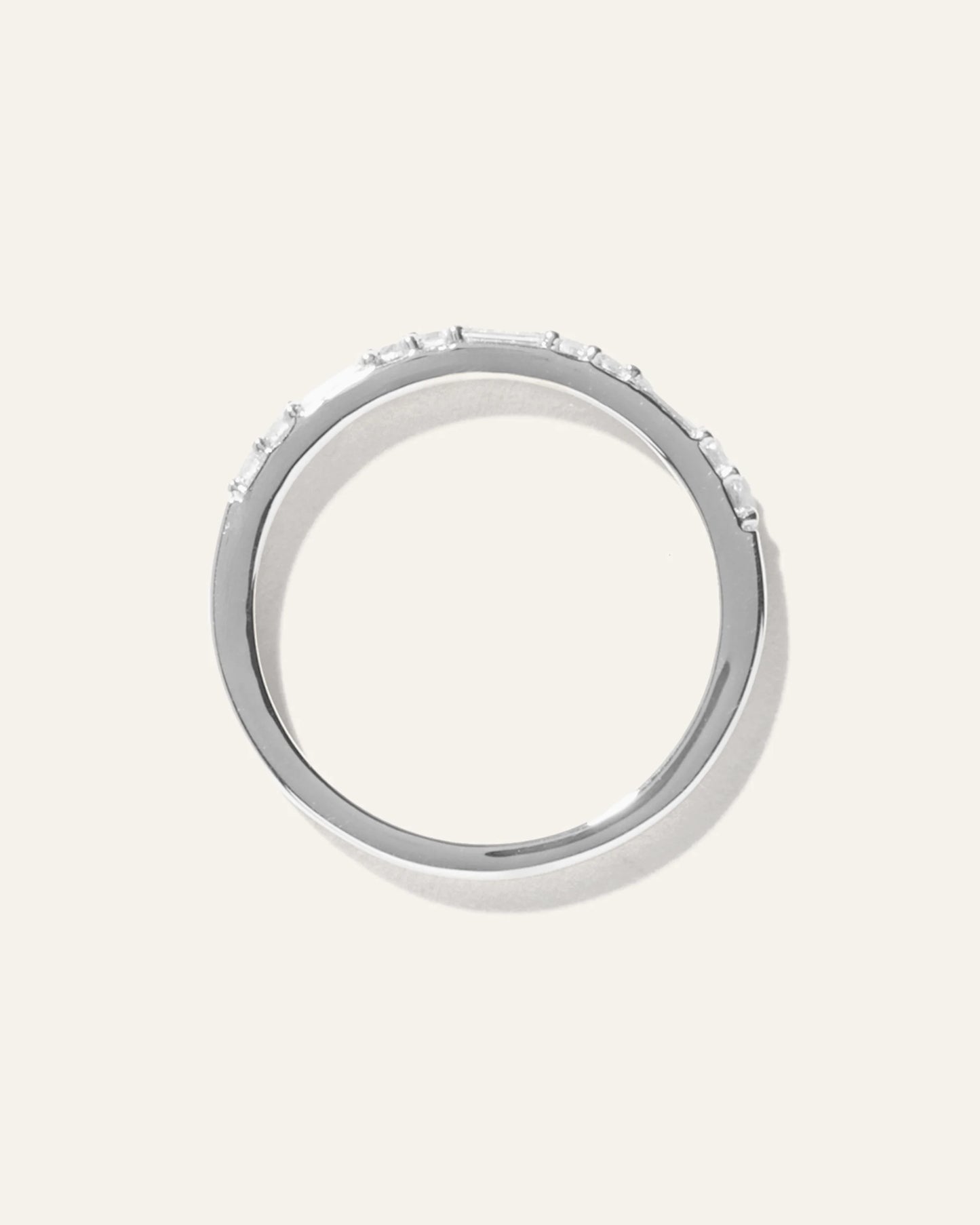 14K Gold Lab Grown Diamond Alternating Baguette & Round Band - 4 / Yellow Gold