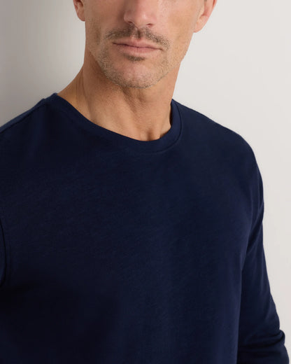 100% Organic Cotton Slub Long Sleeve Tee - S / Classic White
