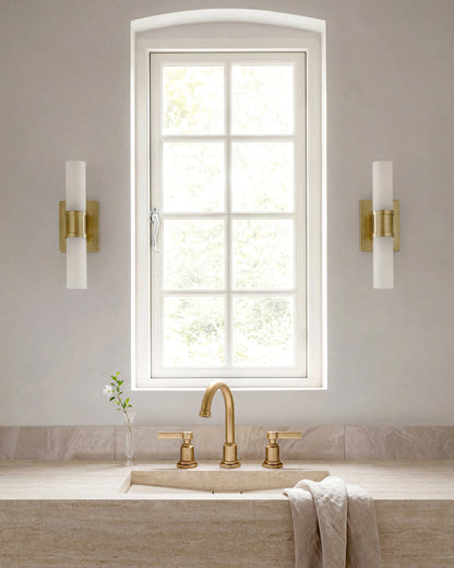 Cuff Glass Vanity Sconce - 16" / Brass