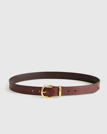 Allegra European Leather Belt - XS / Saddle