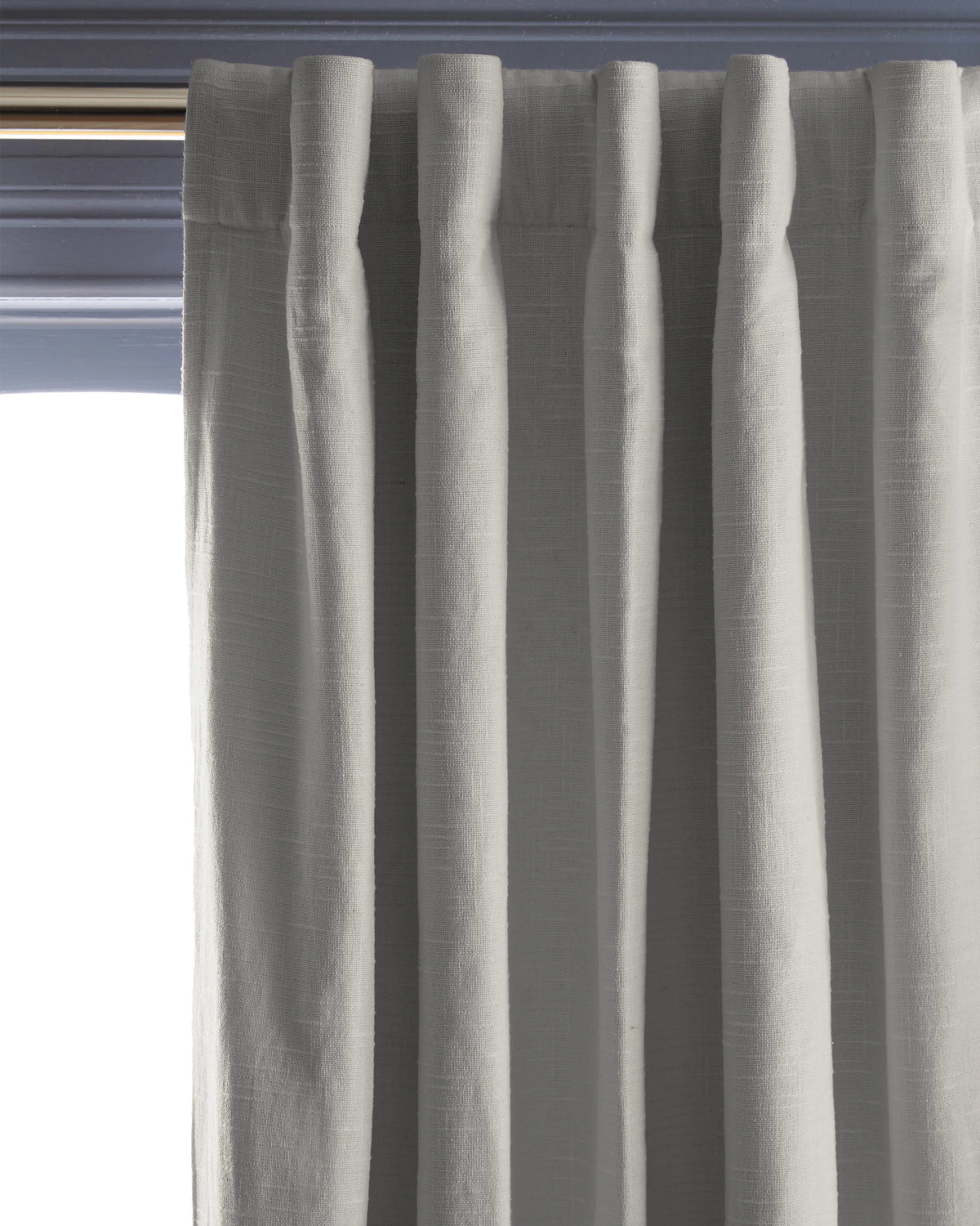 Cotton Slub Room Darkening Curtain - Single Panel - 48x84 / White