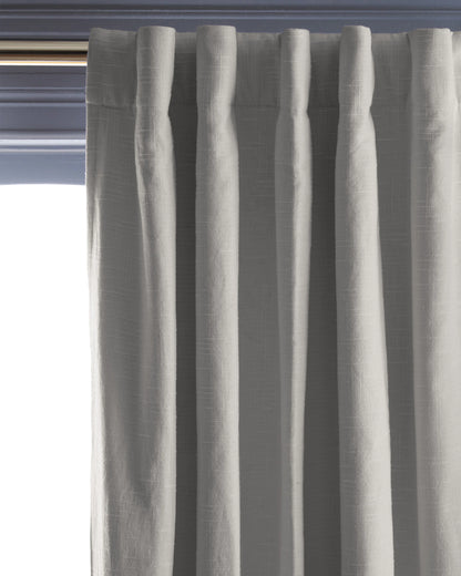Cotton Slub Room Darkening Curtain - Single Panel - 48x84 / White