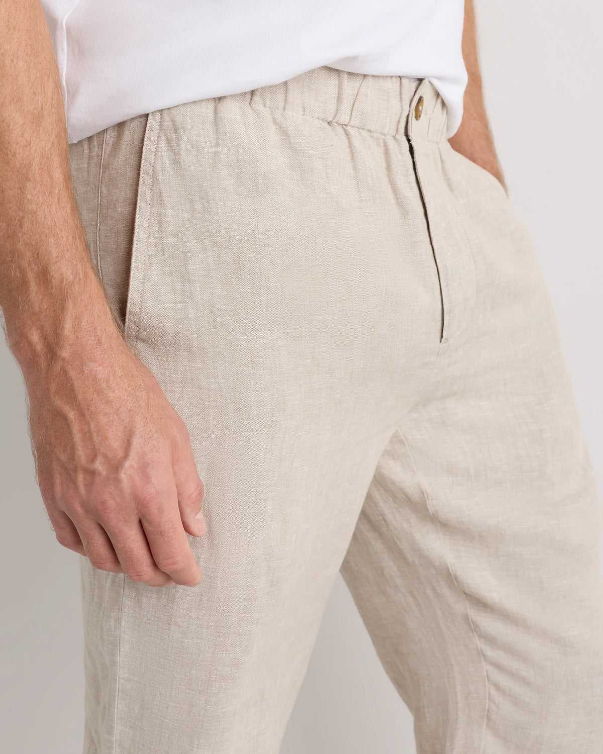100% European Linen Pants - S / Bayberry Olive
