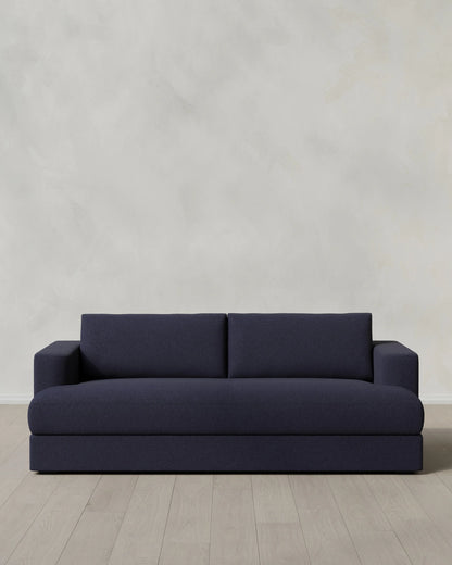 Sierra Curved Arm Sofa in Performance Basketweave - 7ft / Flax