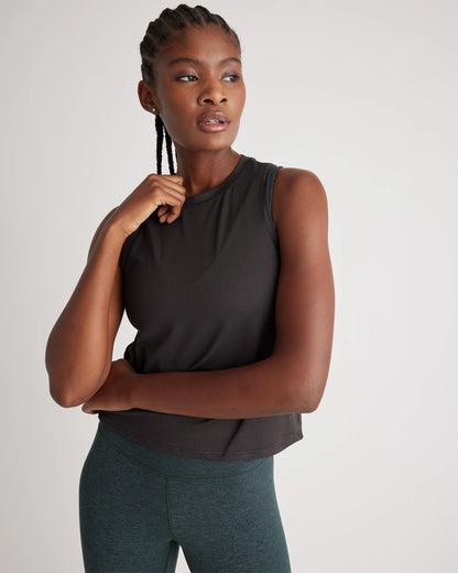 Flowknit Breeze High-Neck Tank - XS / Heather Deep Navy