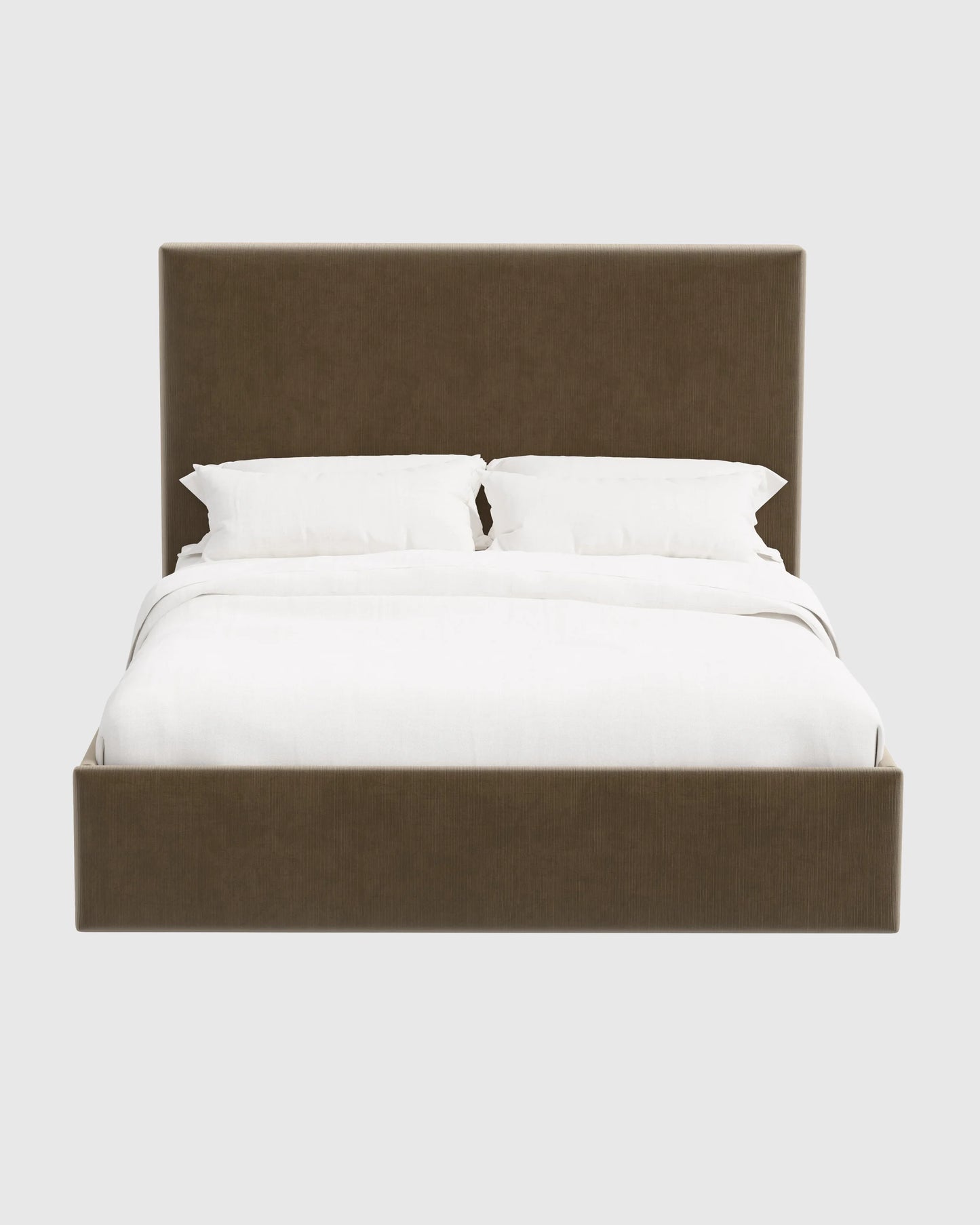 Square Bed in Performance Velvet - Full / Butterscotch