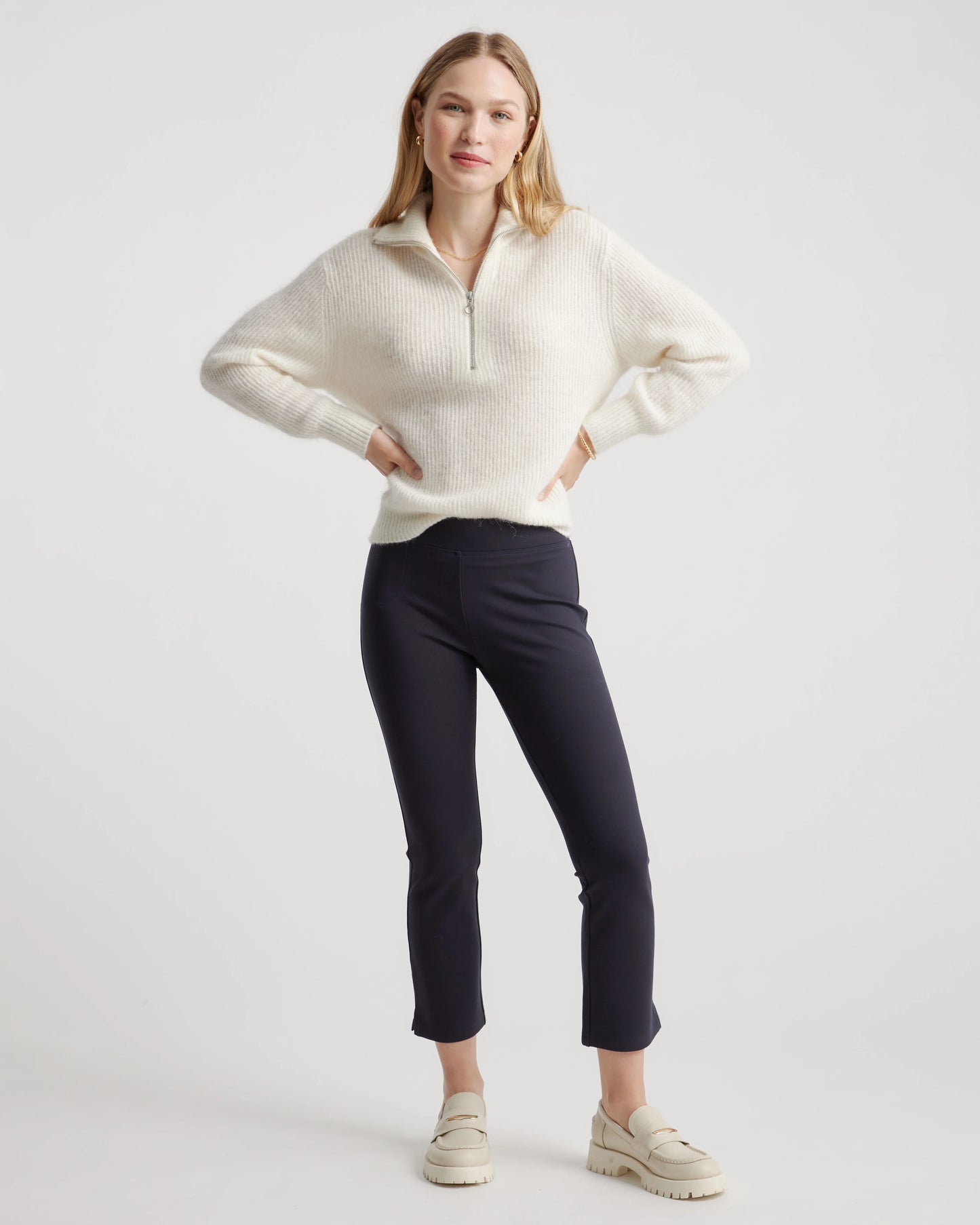 Ultra-Stretch Ponte Kick Flare Pants - XS / Olive
