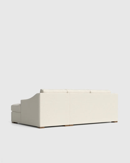 Hollis Slope Arm Chaise Sectional in Performance Chenille Linen Blend - 104" Right Arm / Snow